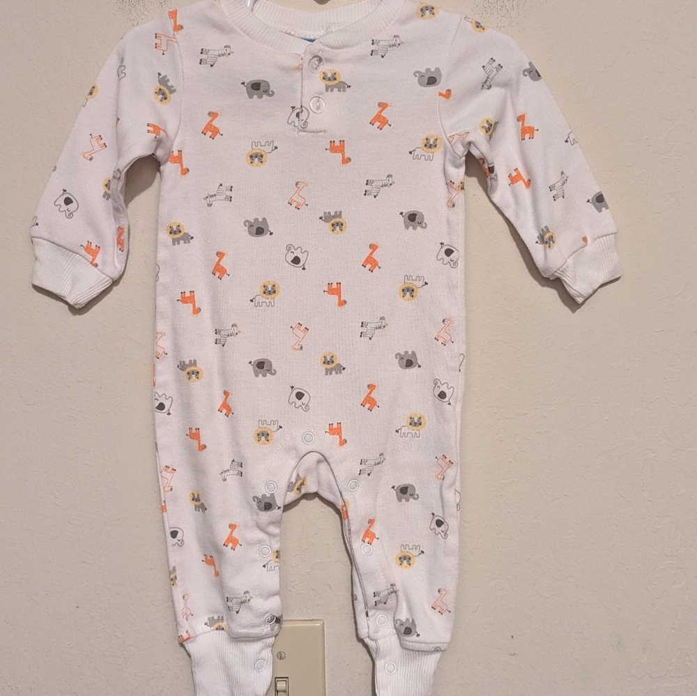 Baby on board Adorable White Animal Print Kids one piece 12 months